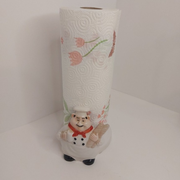 Italian Fat‎ Chef 3D Ceramic Paper Towel Holder - Picture 1 of 6